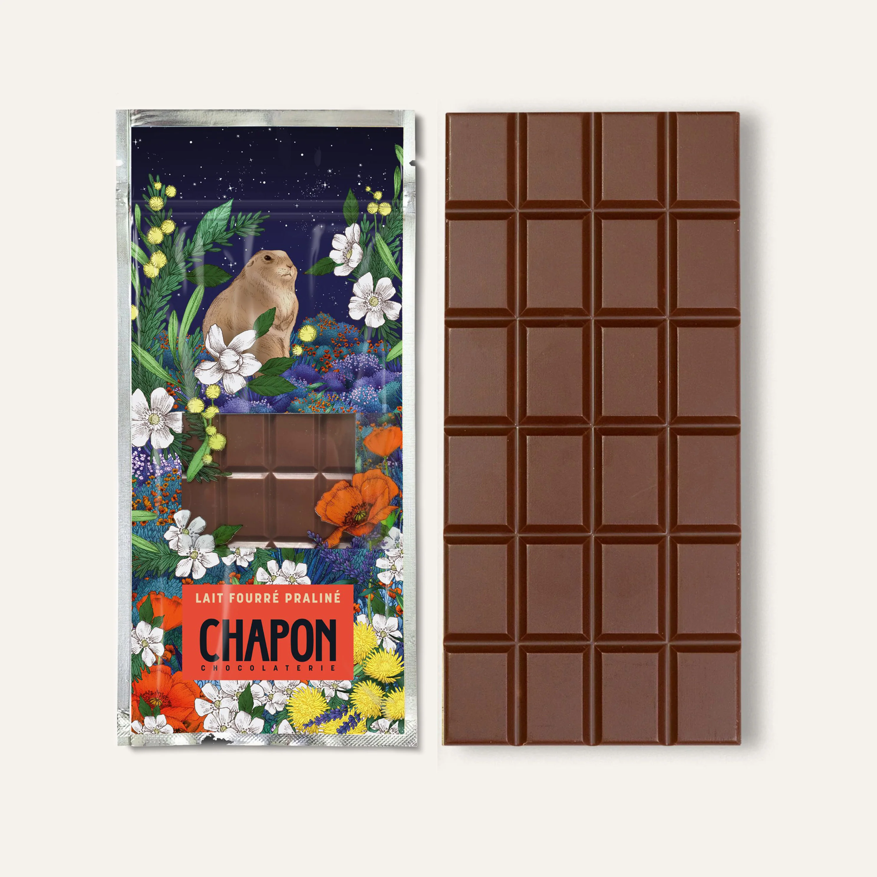 Tablette de chocolat au Lait fourrée Praliné